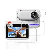 用 Insta360 Go3 ガラスフィルム ２枚 + カメラフィルム ２枚 【国産AGC旭硝子素材】用 インスタ360 GO3 フィルム 全面保護 用 Insta360 Go3 保護フィルム 耐衝撃 硬度9H 用 Insta360 Go3 液晶 ガラス フィルム 高透過率 超薄型 飛散防止 自動吸着 気泡なし 指纹·污垢防止 簡単貼り付け ケースに干涉なし