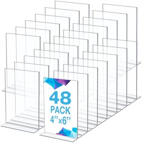EHWINE Acrylic Sign Holder 4 X 6 Horizontal, 20 Pack Double-Sided Stand - View #3