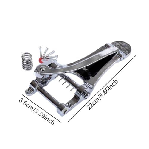 Chevalet vibrato de guitare trémolo en alliage d'aluminium argenté avec tige - 4