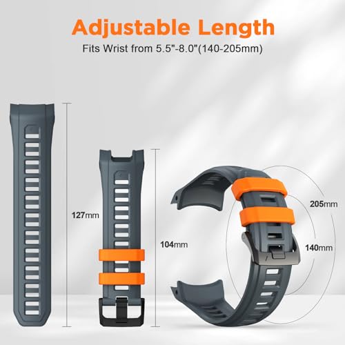 Image of XMUXI Compatible with Garmin Instinct 3 45mm Watch Strap Silicone Sport Replacement Band for Instinct 3 Solar 45mm /Instinct 3 Amoled 45mm with Stainless Steel Buckle(NO WATCH)