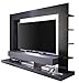 Produktbild trendteam smart living Wohnzimmer Anbauwand Wohnwand TTX05, 164 x 124 x 46 cm in Korpus Grau, Front Schwarz Hochglanz mit viel Stauraum