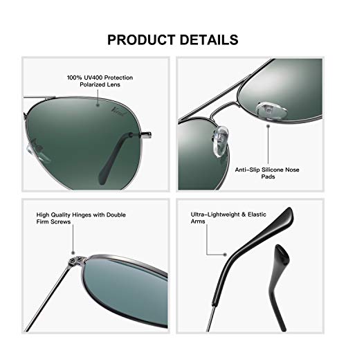 Image of Aviator Sunglasses for Men Women, Polarized Mirrored UV400 Lenses, Lightweight & Classic for Driving & Outdoors