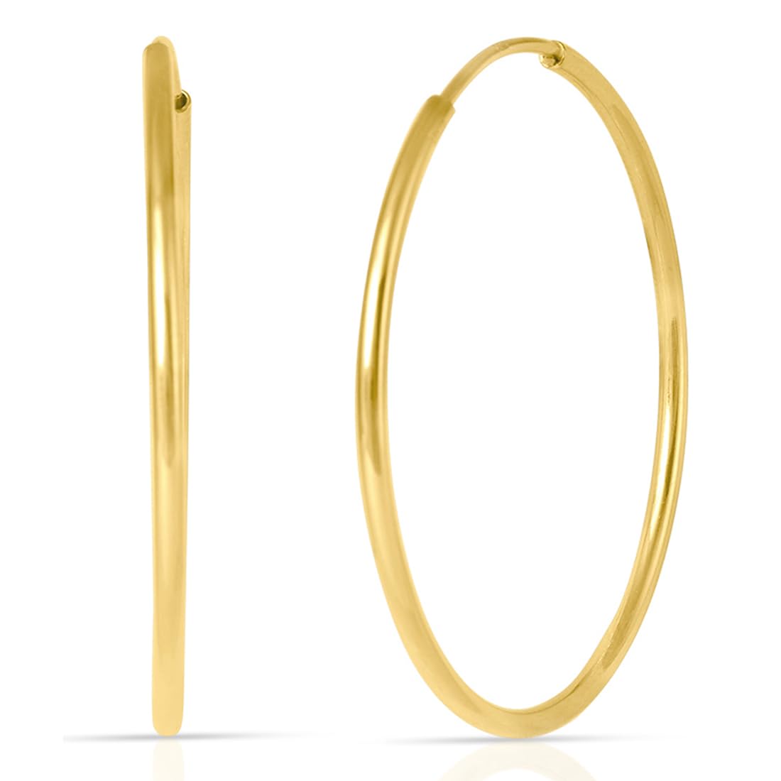 925 Sterling Silver Minimal Circular Gold Plating Hoop Earrings | | Gift for Women and Girls | With Certificate of Authenticity and 925 Hallmark-image-18