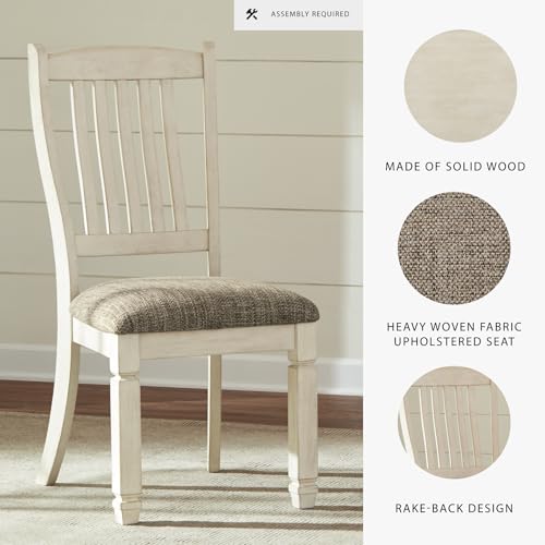 Signature Design by Ashley Bolanburg 20" Upholstered Dining Room Chair, Set of 2, Antique White