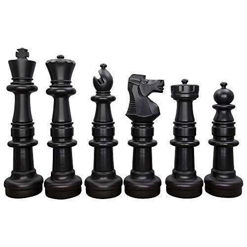 MegaChess Giant Plastic Chess Sets - Black and White - 5 Different Outdoor Giant Chess Sets from 1-Foot to 4 Feet Tall (37 inch King)