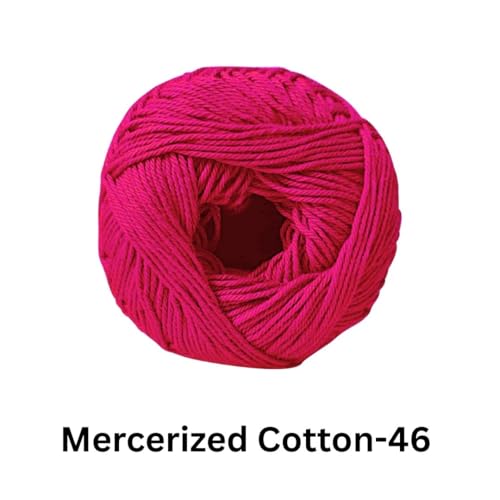 Image of VCR 4 Ply Pink 100% Mercerized Cotton Yarn, 60 Grams Hank, 190 Meters Length, Cotton Combed Ball, Smooth and Glossy Crochet Yarn for Crochet and Knitting, Pack of 1, Suitable for DIY Crafts