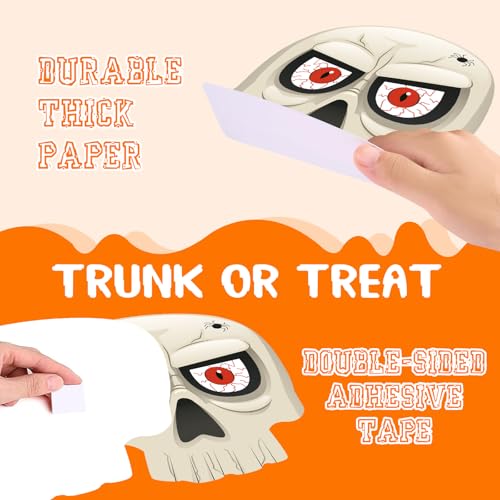 Halloween Trunk or Treat Car Decorations Kit with Skeleton Design, Large Halloween Decor for SUV Car Archway Garage Party Supplies Decorations Outside by iRugosa hapfyer - Used condition - Image 4