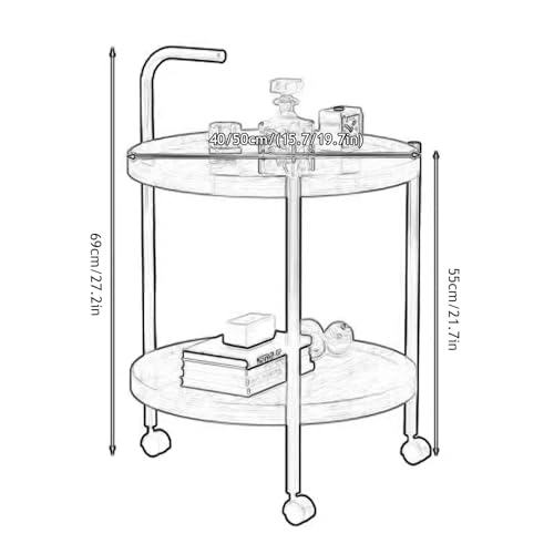 Petite table d'appoint pour espace restreint table de chevet avec étagère en métal - 4