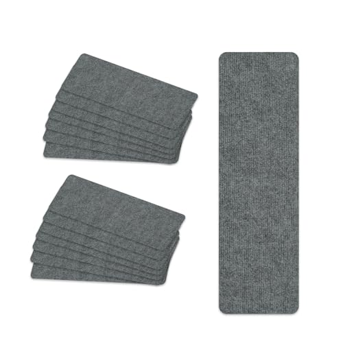 サンパーシー 階段マット 15枚セット S・M 滑り止め 防音 厚手 (ライトグレー, S)