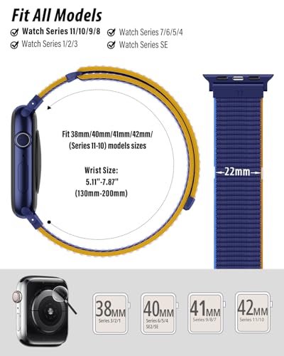 EOMTAM Nylon Loop Sport Apple Watch Band (38mm-49mm, Various Colors) - image 2