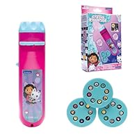 Lexibook, Gabby's Dollhouse, Geschichtenprojektor und Taschenlampe, Projiziert 24 Bilder der Gabby's Dollhouse TV-Serie mit 3 Scheiben, Pink/blau, LTC050GDH