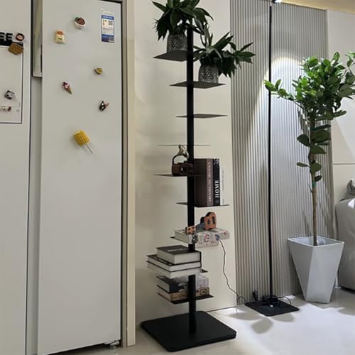 Estantería vertical ajustable para libros de 9 niveles con lomo metálico negro 2