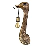 LIEFERUMFANG - Sie erhalten eine moderne Straußenlampe in Gold. Sie hat eine goldene E27 Fassung und ist für Leuchtmittel bis zu 40 Watt Leistung geeignet. Diese sind im Lieferumfang nicht enthalten.