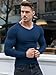 Agilelin Men's Muscle T-Shirts V Neck Thermal Long Sleeve Tee Casual Ribbed Undershirts（Blue/M