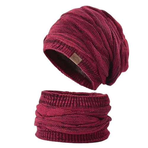 Gorro y bufanda de invierno con cuello de punto para nieve y paseos diarios