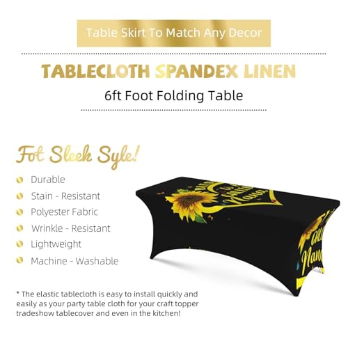 Nappe extensible tournesol 1,8m en élasthanne lavable pour table de buffet