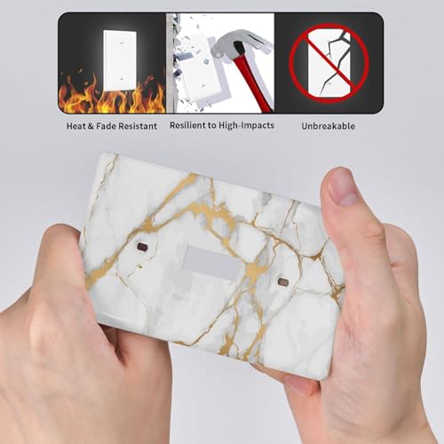 Placa de pared estilo mármol blanco dorado para interruptor de baño y cocina moderna 6
