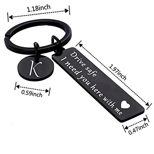 Image of drive safe keychain for him her - key chains for men i need you here with me i love you gifts for boyfriend birthday