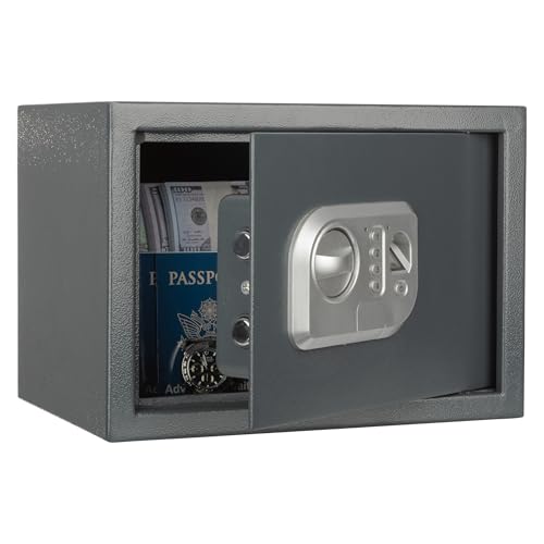 Electronic Safe - Digital Biometric Fingerprint Lock Box with 2 Override Keys - Business or Home Safe for Jewelry, Cash, and More by Stalwart (Dark Gray) by Stalwart - Image 7