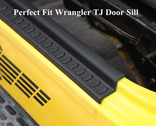 Rubber Door Sill Guards Compatible with Jeep Wrangler TJ 1997-2006 Door Entry Guard Full Coverage Interior Accessories Black Car Door Threshold Protection 2-Pack by YOCTM - Used condition - Image 8