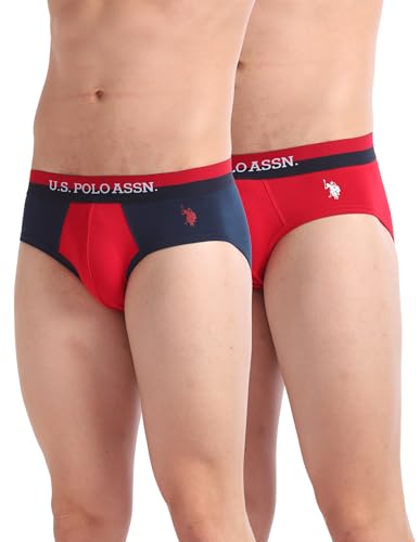 Image of U.S. Polo ASSN. Mens OEB02 Elasticized Waist Underwear Briefs - Pack of 2
