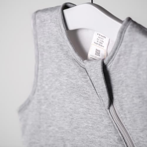 Tommee Tippee Baby Sleep Bag, 6-18m, 1.0 Tog for 20-24°C, Sky Grey Marl, Hip-Healthy Design, Soft Cotton-Rich Fabric, Open Arm Sleeping Bag, Bottom to Top Zip - Image 7