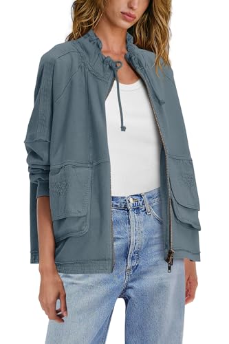 Panadila Womens Oversized Zip Up Jacket Fall Lightweight Jackets Casual Hoodies Sweatshirt Jackets Coat with Pockets2