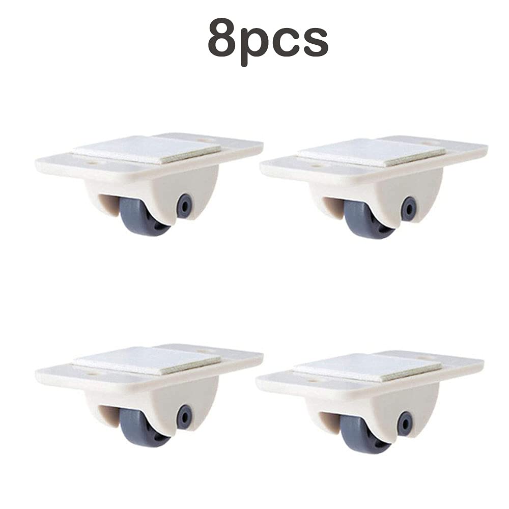 Plastica Ruote, 8 Pezzi Ruote Piroettanti, Portaoggetti Rotelle, Beige, per Contenitore Fai Da Te Scatola Di Stoffa Per Auto Giocattolo(1.9 * 0.9 * 0.7inch)