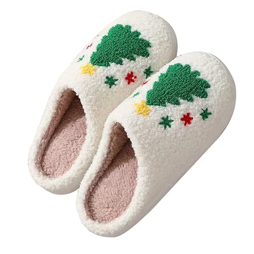 Image of Comfy Elastic Slippers for Women Men,Memory Foam Soft Plush House Slippers | halloween & christmas Fuzzy Slippers, Holiday Retro House Shoes, Indoor & Outdoor,Warm Winter Footwear