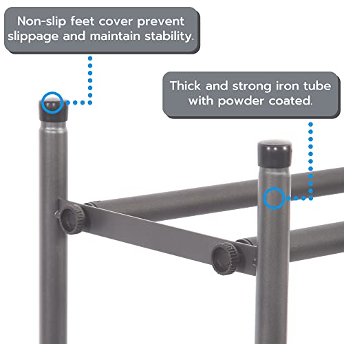 Storage Maniac Expandable Shoe Rack, Stackable Shoe Rack For Closet, Small Shoe Rack Organizer For Entryway, Adjustable Shoe Rack For Garage, Black Shoe Rack For Front Door, Metal Shoe Rack, 2 Tier #TOP4