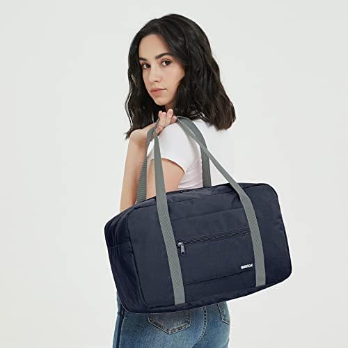 Small Cabin Bag 40x20x25 for Ryanair Airlines Foldable Underseat Travel Bag Water-Resistant Hand Luggage Bag Holdall Bag Weekend Overnight Bag for Women Men by WANDF (Dark Blue 20L)