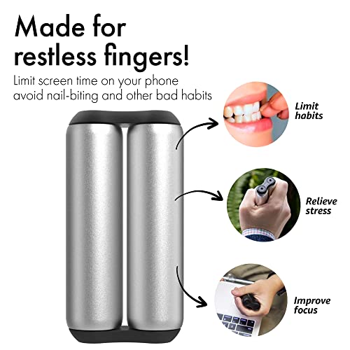 Image of ONO Roller - Handheld Fidget Toy for Adults | Help Relieve Stress, Anxiety, Tension | Promotes Focus, Clarity | Compact, Portable Design (Grey, Full Size - Aluminum)