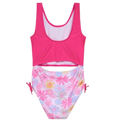 Barbie Big Girls UPF 50+ One Piece Bathing Suit Hot Pink 10-12 - image 2