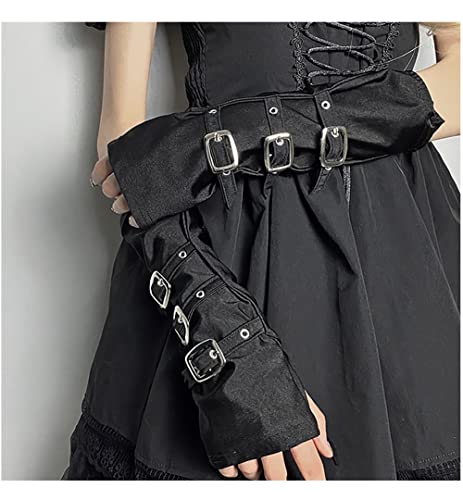 Mrotrida Women's Punk Fingerless Glove Cosplay Ripped Gloves for Halloween Costume Party 1Pair
