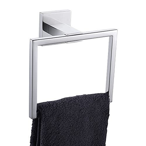 Image of KOKOSIRI Bathroom Towel Holder Bath Towel Ring Towel Hanger Towel Rack Wall Mounted Stainless Steel Mordern Style, Polished Chrome, B3004CH