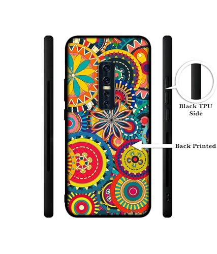 Image of Ring Pattern Print Design Premium 2D Printed Metal Back Case Cover for Vivo V17 Pro 4G