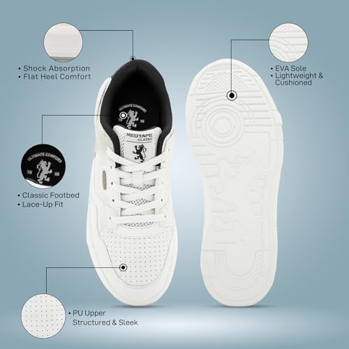 Image of Red Tape Women's Sneakers White Lilac Pu TPU Round Toe Lace-Up