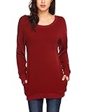 Lang locker Langarmshirt mit spezieller Design, fashion casual-style une kleiner Tasche an Brust ist im Unterschied zum anderen und macht Sie mehr schöner und eleganter.