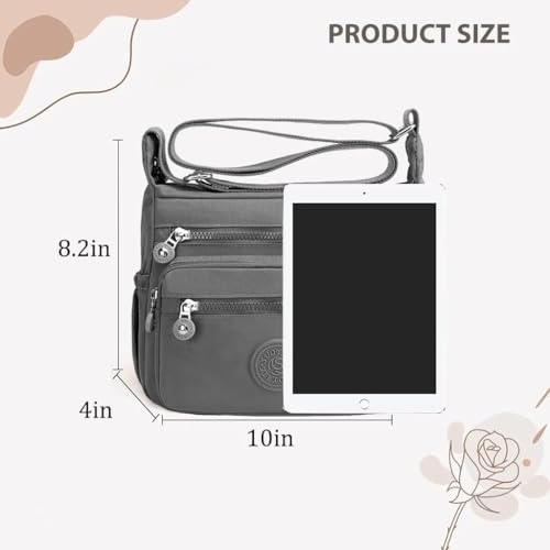 Image of Women Crossbody Bag Waterproof Nylon Multi-layer Crossbody Bag Casual Satchel Bag Shoulder Bag Messenger Bag Travel Bag Day Pack