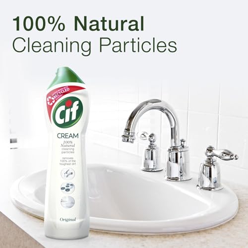 Image of Cif Original Cream Multipurpose Surface Cleaner enriched with a fresh, ocean scent made cleaning particle Pack of 3