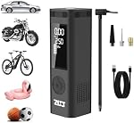 Tire Inflator Portable Air Compressor - 150 PSI Air Pump for Car Tires, Bike Pump, 6000mAh Battery, LCD Display, Portable Tire Inflator for Car, Motorcycle, Bicycle, and Ball