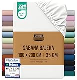 Utopia Bedding Sabana Bajera 180x200 - Blanco - Certificado Oeko Tex - Bolsillo Profundo - Microfibra de Poliéster Cepillado (Cama 180)