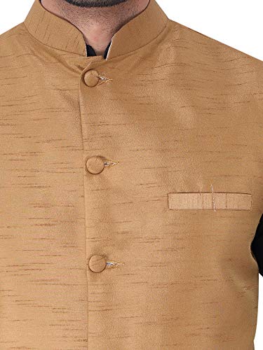 Image of Sadree Silk Men's Kurta Pajama Waistcoat or Nehru Jacket Set