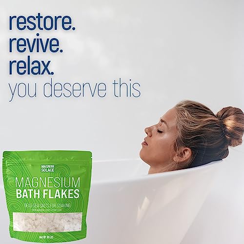 Magnesium Flakes for Bath - Magnesium Chloride Flakes - Dead Sea Salts for Soaking, 3 LBS
