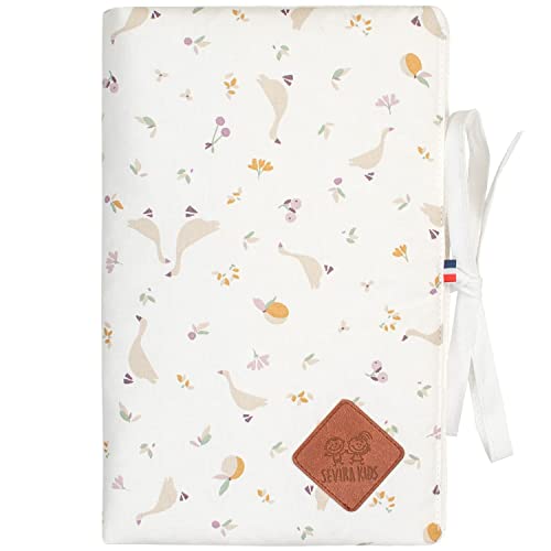 Protège carnet de santé bébé fille garçon coton imprimé Sidonia 17x23