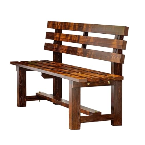 Banc en bois massif haut de gamme avec dossier pour extérieur durable - 2