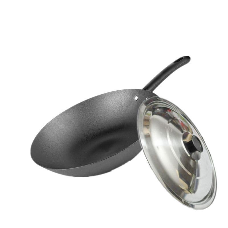 Wok con fondo redondo sin tapa y utensilios miniatura 4