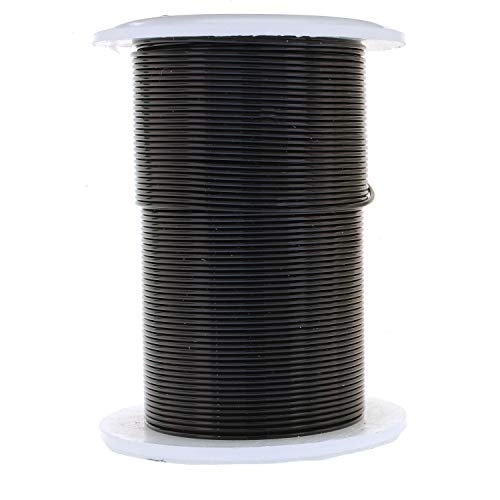 Image of The Beadsmith Wire Elements 20-Gauge Lacquered Tarnish-Resistant Copper Wire for Jewelry Making, 15 Yard, 13.72 Meter Spool (Black Color)