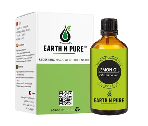 Image of Earth N Pure Lemon Essential Oil for Revitalizing Care for Face, Scalp & Skin | 100 ML