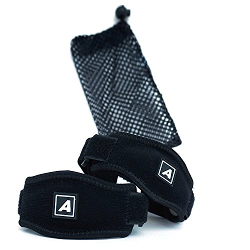 Tennis Elbow Brace Strap (Two Pack) with Free Carry Bag - Adjustable Elbow Support with Gel Compression Pad - Forearm Brace Suitable for Golfers Elbow Tennis Elbow and Tendonitis